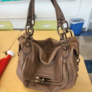 Coach Kristin Elevated Leather Bag Mauve Pink